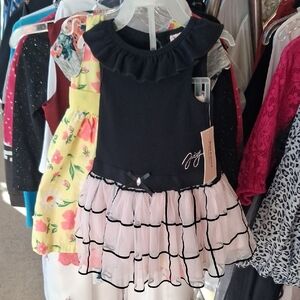 Juicy Couture Black and Pink Ruffle Kids Dress